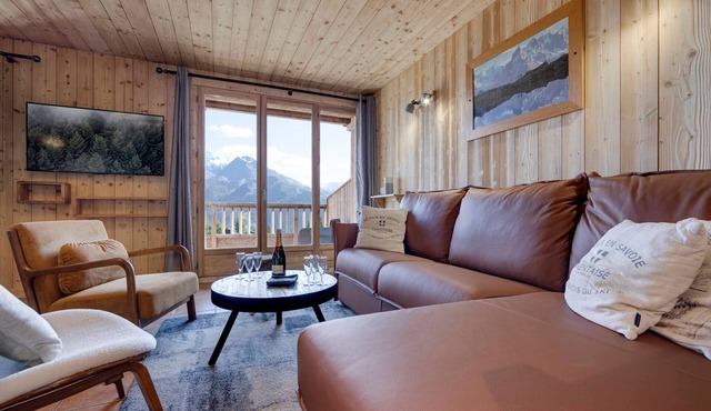 Modern 120m² triplex, south-facing, 4 bedrooms, parking, wifi, 2 terraces in La Rosière