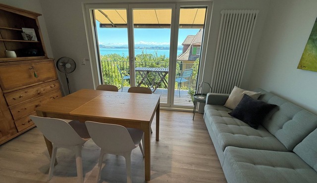 Modern 2 bedroom flat in town with lake views