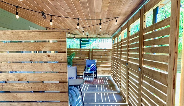 modern 2 bedroom suite with private guest entrance and patio area