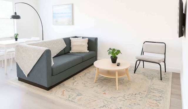 Modern 2BR Stay w/Desk, Patio, BBQ + Free Parking
