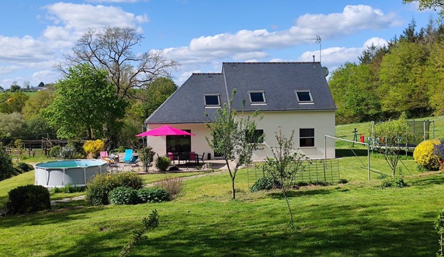 Modern 3-bedroom country house with stable and horses