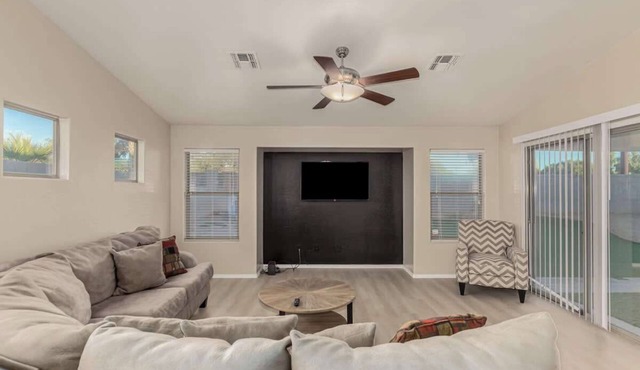 Modern 4BR Retreat with Game Room, Backyard & BBQ