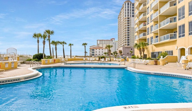Modern 6th-floor condo with balcony, Gulf view, pool, hot tub, & gym