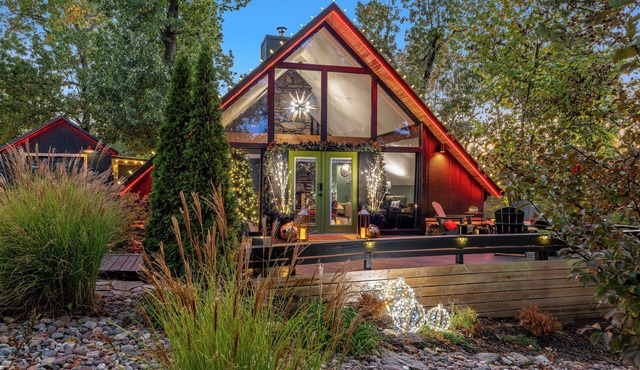 Modern A-Frame Cottage Hot Tub Sauna Beaver Lake Retreat