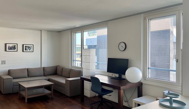 Modern and bright home by Prime Tower with workspaces & balcony