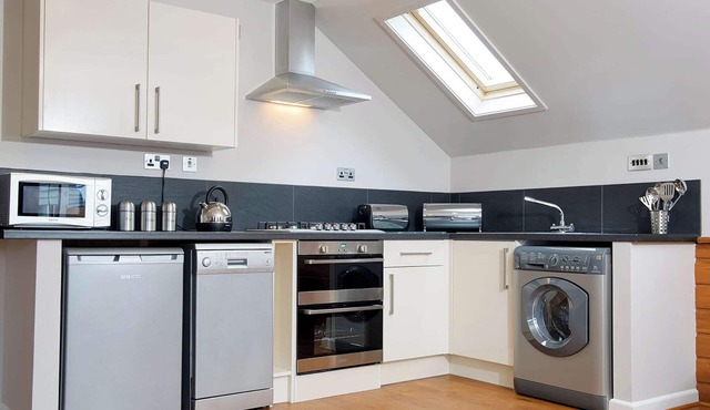 Modern and contemporary brick-built lodge.