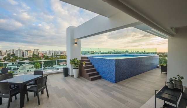 Modern Apartment in the City with Pool and Gym.