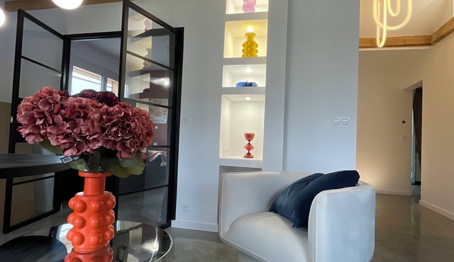 Modern apartment overlooking the city