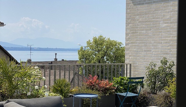 Modern apartment with terrasse on Leman lake! Geneva countryside