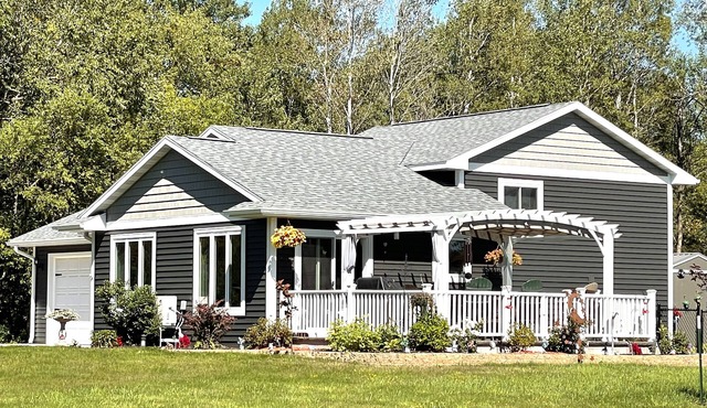 Modern Attached garage Dog friendly ATV & Sled friendly