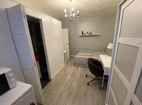 Modern bedroom with garden view