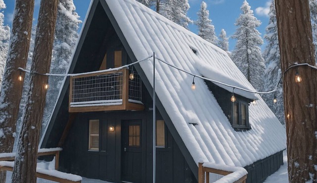 Modern Black A-Frame overlooking a Meadow w/AC!