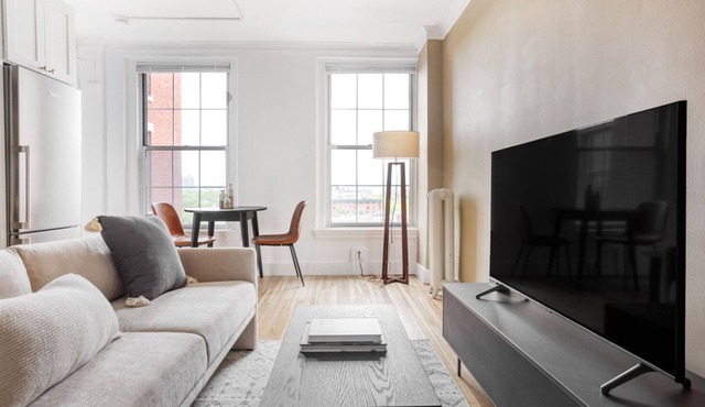 Modern Brookline 1BR w/ Gym, steps to Green Line, by Blueground