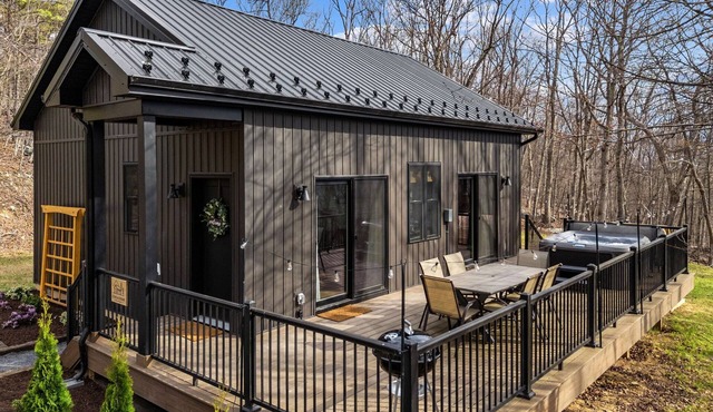 Modern Cabin Retreat w Hot Tub, Sauna & Fire Pit