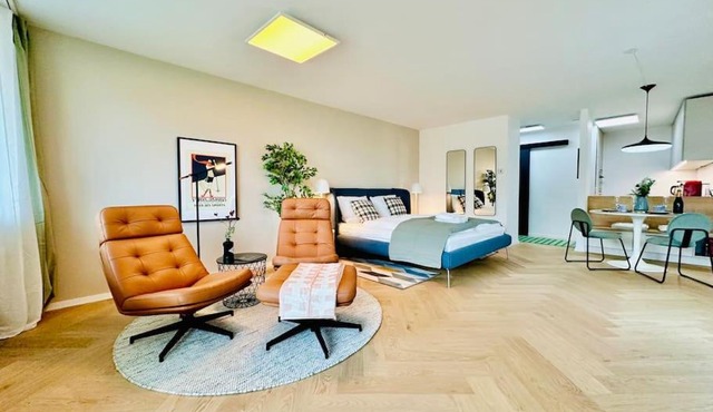 Modern City Studio with Air Condition & Balcony