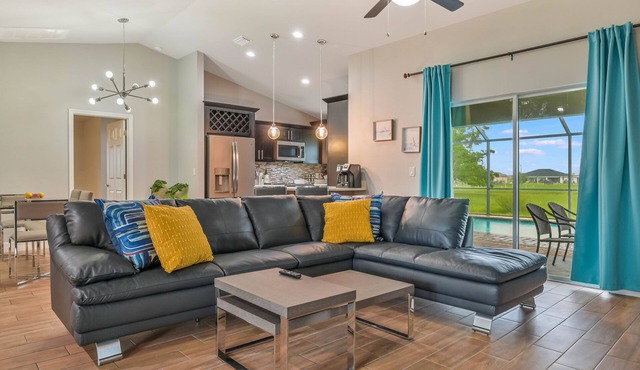 Modern Coastal 3 Bedroom Villa with Salt Water Heated Pool & Office!