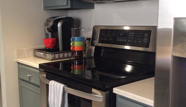 Modern Comfy 2 BR 2 BA Ground Floor Condo Steps to Downtown PS