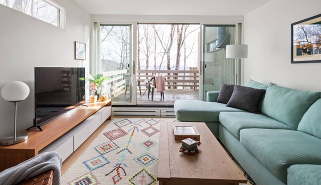 Modern condo w/resort access & fireplace