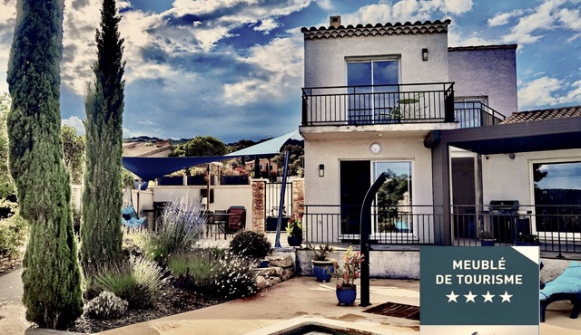 Modern cottage with panoramic views across the Cèze Valley - 16m private pool