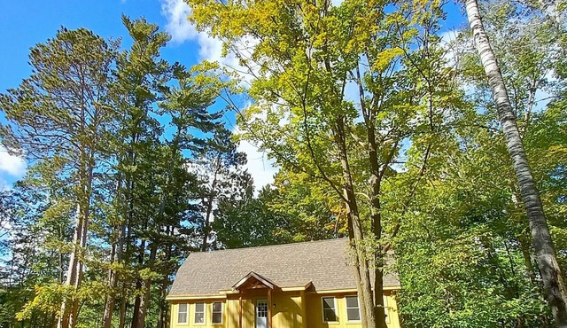 Modern Cozy Woman Lake Woodland Cabin, 24 acres, lakeshore, woodstove, AC, Wi-fi