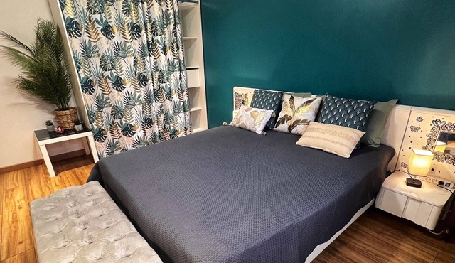 Modern en-suite guest room in new house.