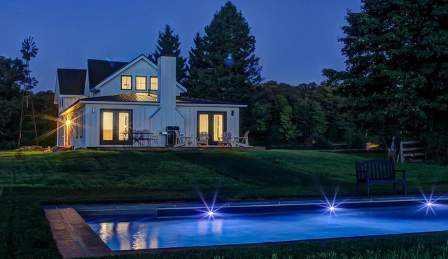 Modern Farmhouse, pool, recreational barn on 168 acres near Blue Mtn