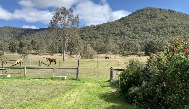 modern family farmhouse with valley views