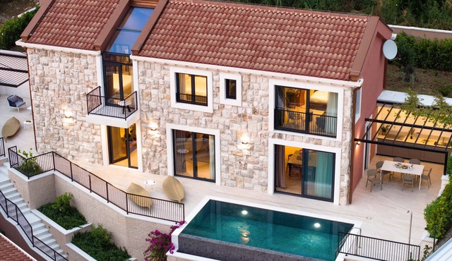 Modern family house first row next to the sea