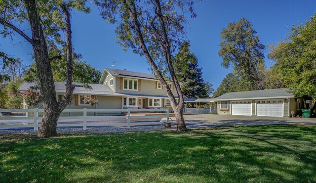 Modern Farmhouse on Cow Creek, close to Bethel, all on 3 acres with a pool!