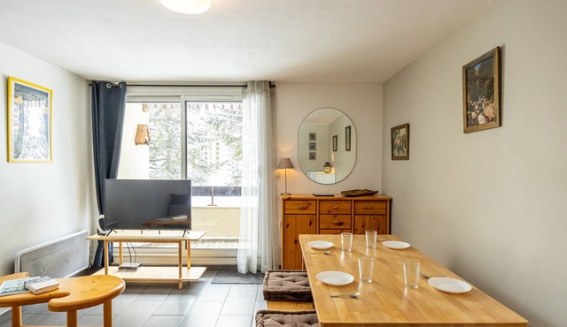Modern studio for 4, south balcony, near slopes, Roc Rouge