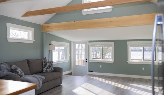 Modern Hermon Pond Retreat: 25ft to Shore, 15m to Bangor, Ice Fishing!