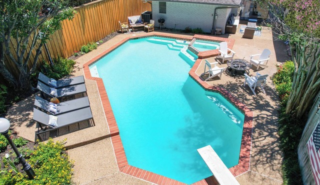 Modern Home with a Firepit, Heated Pool & Spa