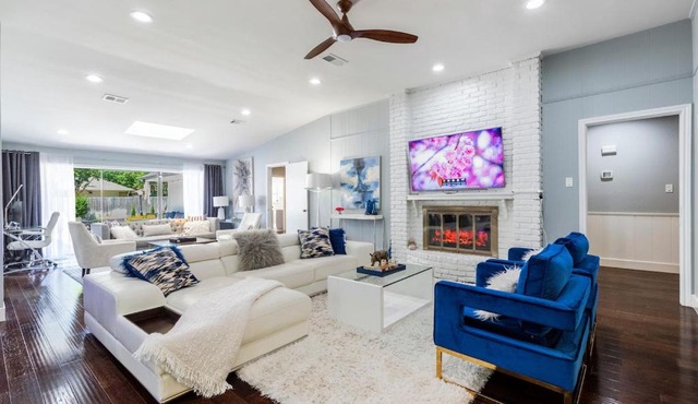 Modern Home with a Firepit, Heated Pool & Spa