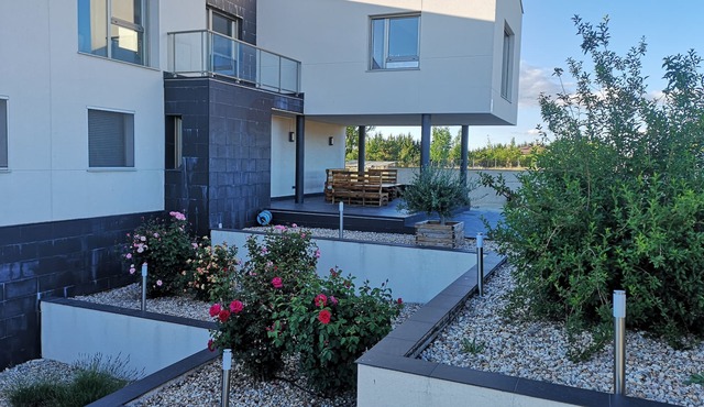 Modern house in rural environment