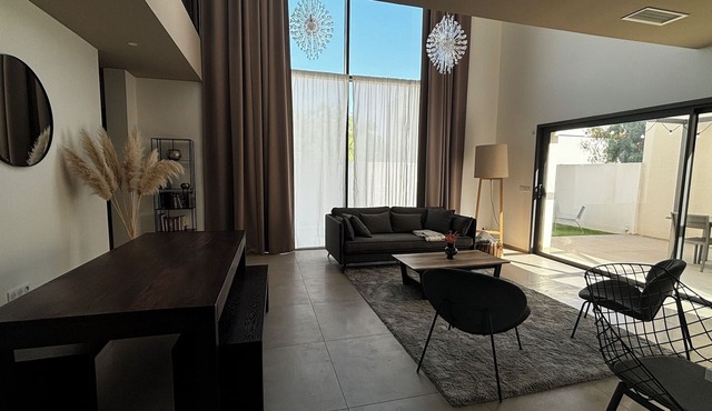 Modern house near the sea and Spain