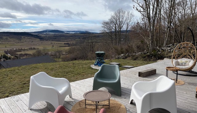 Modern house with a beautiful view of Mont Mezenc.