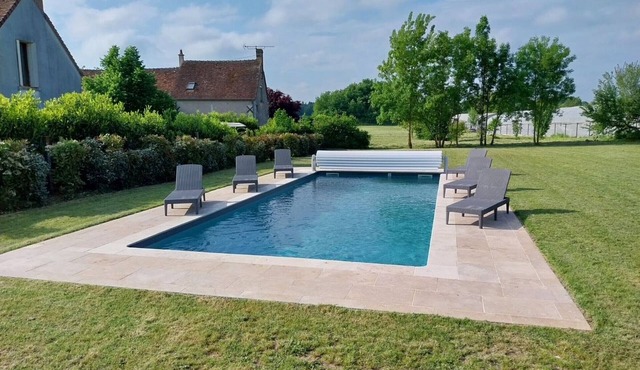 Modern house with secure pool in La Vernelle