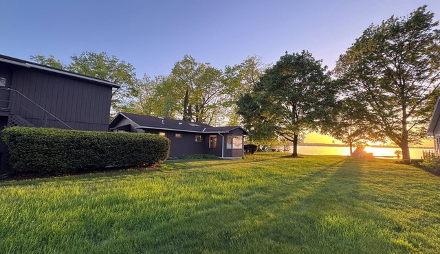 Modern Lake Front home with 75' of Flat Lake Frontage