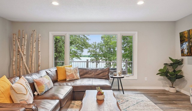 Modern Lakefront Home with Game Room, Large Deck and Sauna!