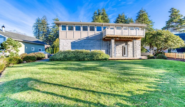 Modern lakefront home with private dock & amazing views