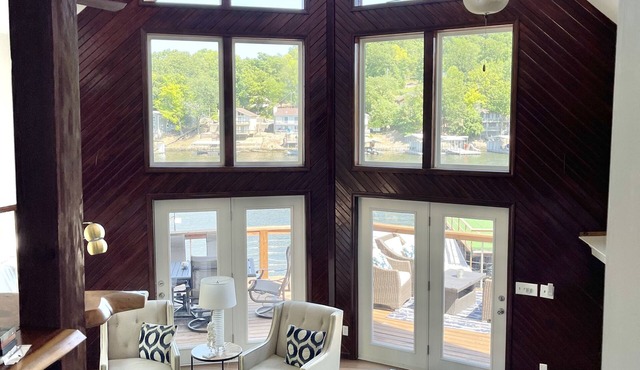 Modern Lakefront Escape with Chic Interior Design & Spacious 2-Level Dock