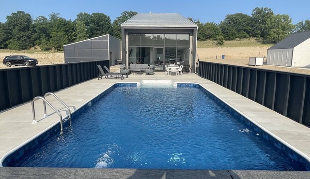 Modern Lakehouse with private heated pool near New Buffalo