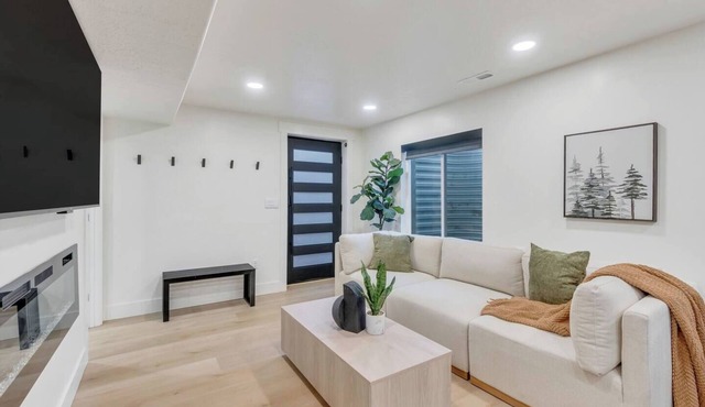 Modern LuxeDen w/Private Hot Tub + Fenced Yard