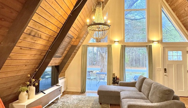 Modern Luxury A-Frame Retreat on a 2-acre Pond. Weekly & monthly discounts.