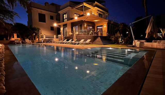modern luxury villa with individual saltwater pool.