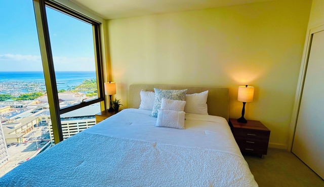 " MODERN LUXURY WITH BEAUTIFUL OCEAN VIEW FROM 30th FLOOR AT SKY ALA MOANA"