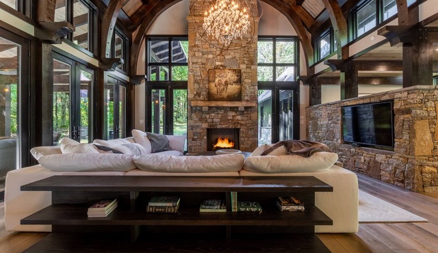 Modern Mountain Creekhouse | Stunning Home with Impeccable Architecture Fireplace, and Fire Pit