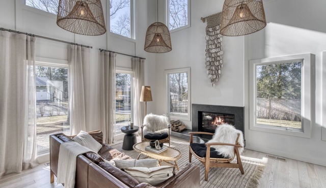 Modern North Fork Retreat with massive pool and Private Beach Access