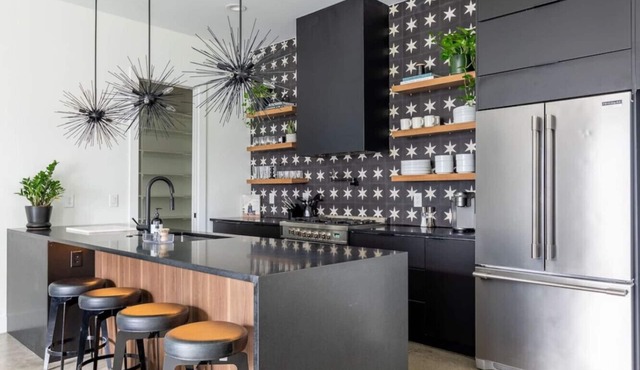 Modern Oasis: Rooftop Sunsets & City Lights!