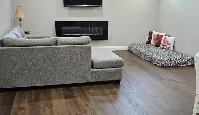 Modern one bedroom apartment by the lake.